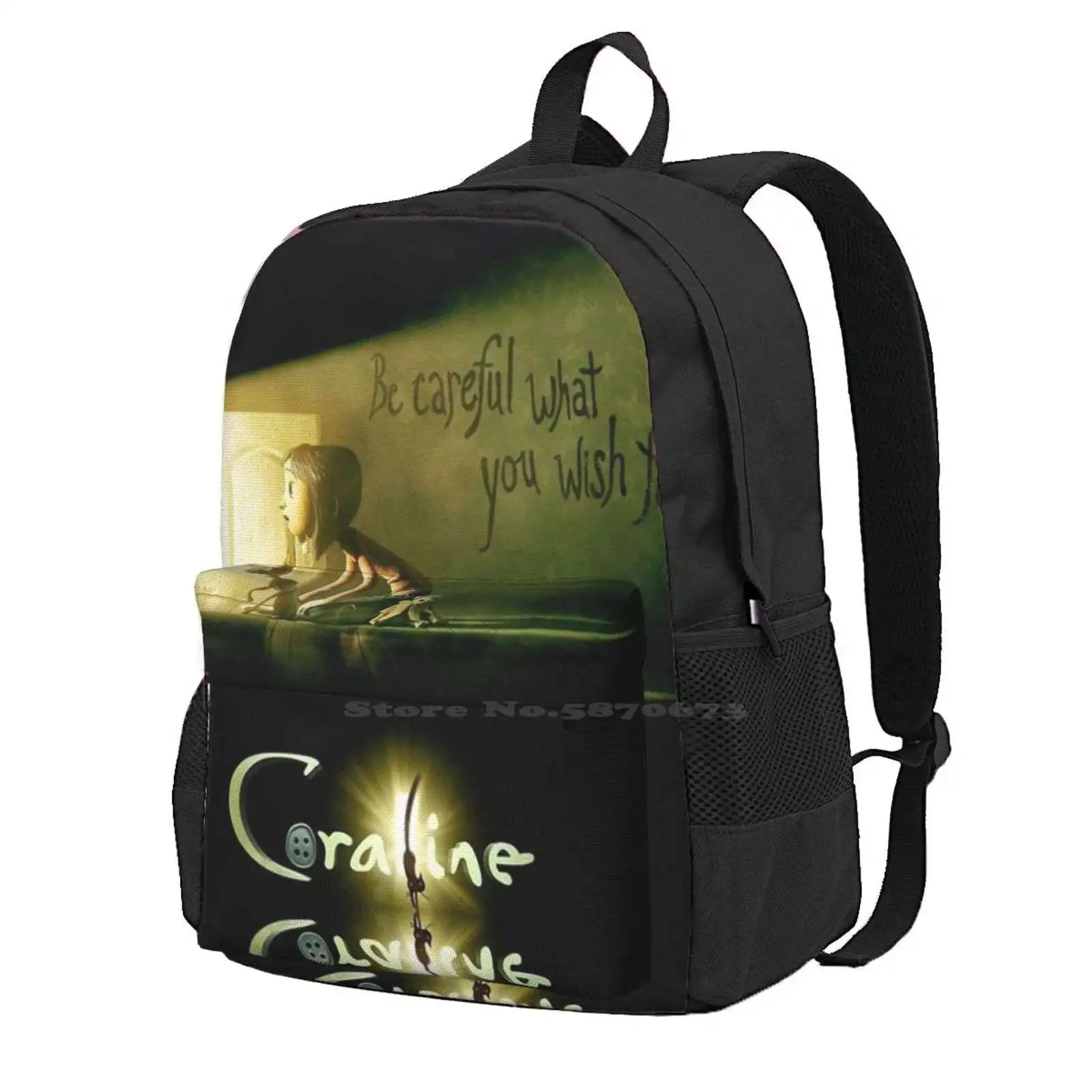 

Coraline Poster Backpacks For School Teenagers Girls Travel Bags Animation Halloween Neil Gaiman Horror Coraline Jones Other