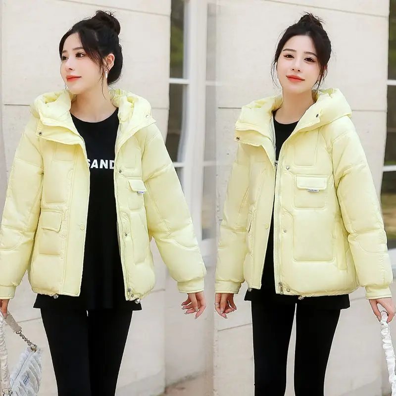 2023 New Winter Jacket Women Down Cotton Jacket Parkas Female Korean Loose Hooded Warm Hooded Coat Outwear Overcoat  A13