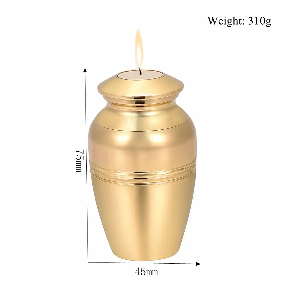 

Free Engraving Cremation Urns for Human Ashes Keepsake 316L Stainless Steel Memorial Urn Candlestick Funeral Casket