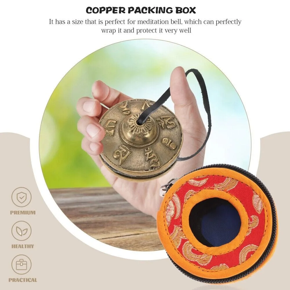 

Cotton Storage Rack Meditation Cymbal Bells Pouch Mini Tote for Buddhist Yoga