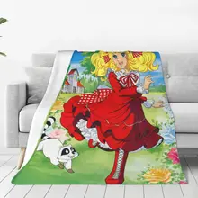 Candy Candy Anime Knitted Blankets Fleece Kawaii Japanese Anime Super Soft Throw Blankets for Bedroom Sofa Bed Rug