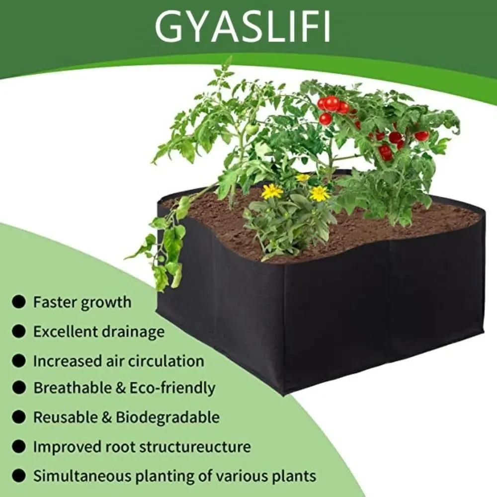 Садовый мешок для посадки с ручками многоразмерный фетровый прямоугольной формы