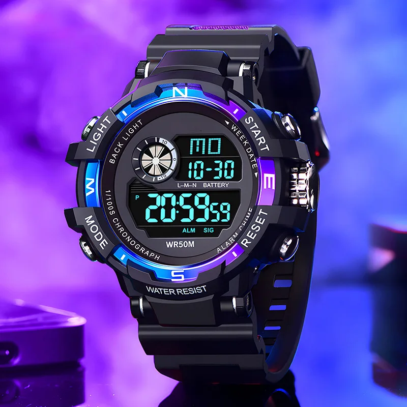 Мужские многофункциональные механические водонепроницаемые будильники для