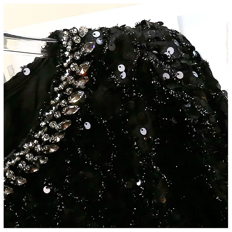 Модная изысканная рубашка с рукавами-фонариками и блестками офисная женская