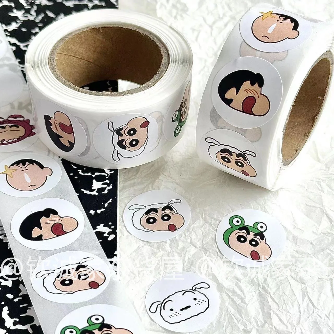 500 Шт. Bandai Kawaii Карандаш Шин Чан Аниме Наклейки Креативный Рулон ПВХ