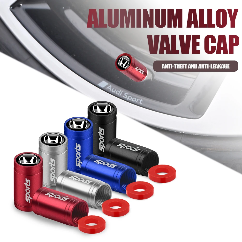 

4pcs Car Wheel Tire Air Valve Caps Tyre Rim Stem Covers Protection For Honda Mugen INSPIRE XR-V CR-V UR-V CR-Z Fit Pilot Type R