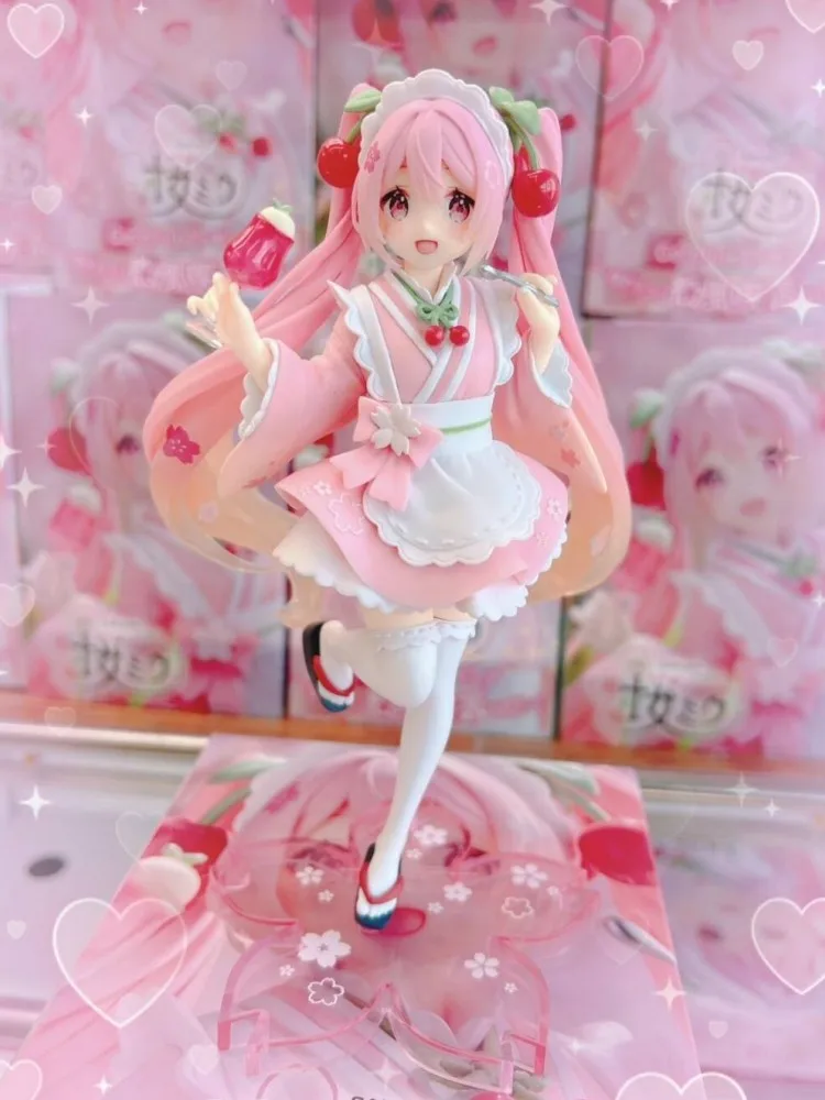 В наличии оригинал Taito Hatsune Miku Coreful Sakura Wafuu Kissa Ver. Фигурка горничной аниме фигурка