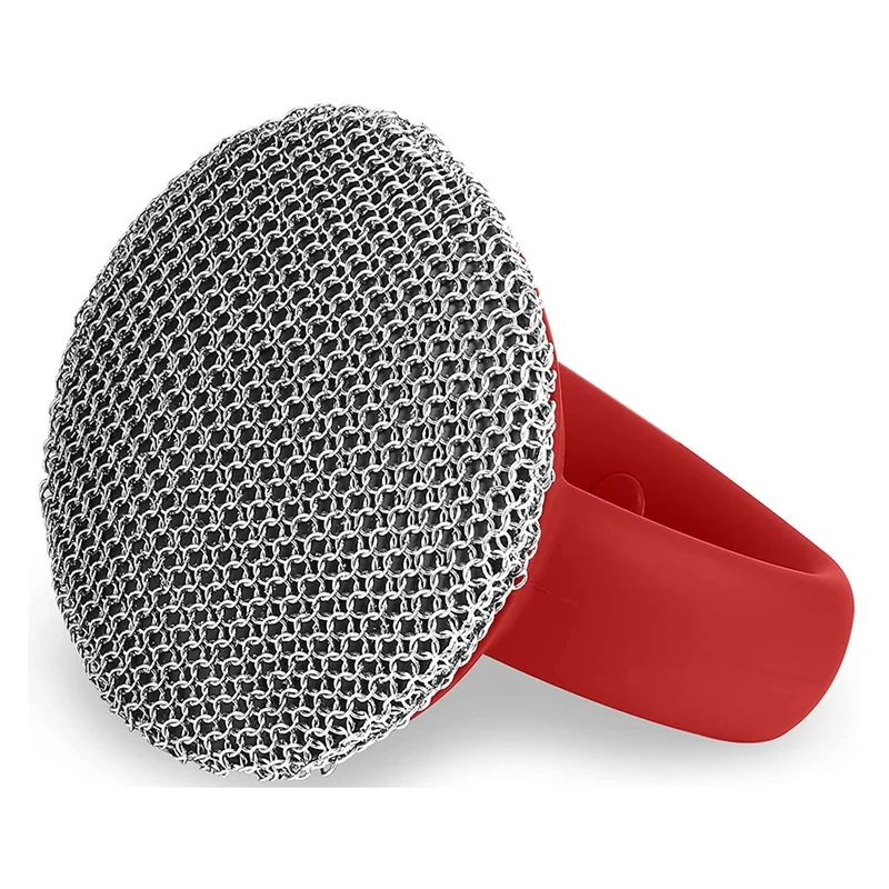 

Чугунная щетка для очистки с ручкой, Модернизированная паяльная круглая щетка для скруббер Chainmail-маленькая тонкая цепная связь с кольцом