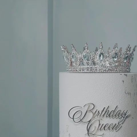 Золотой серебряный королевский топпер для торта