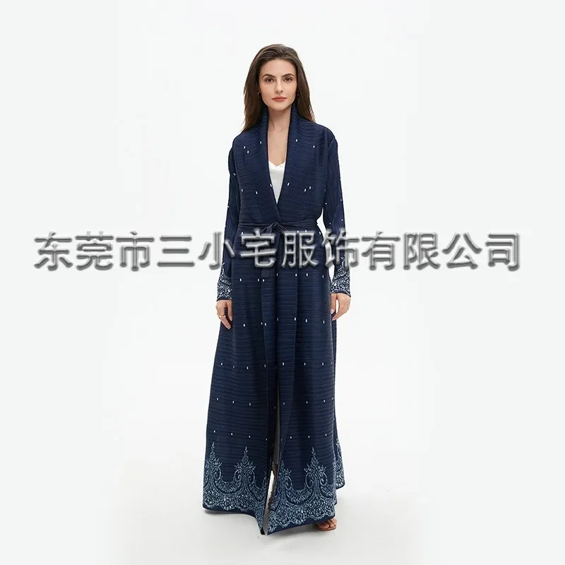 Женский плиссированный тренчкот с принтом большого размера отложным воротником