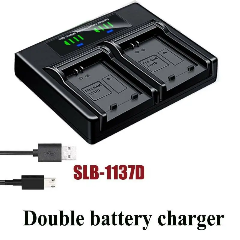 

Dual Battery Charger For SAMSUNG SLB-1137D NV100HD NV103 NV106 L74 Wide TL34HD