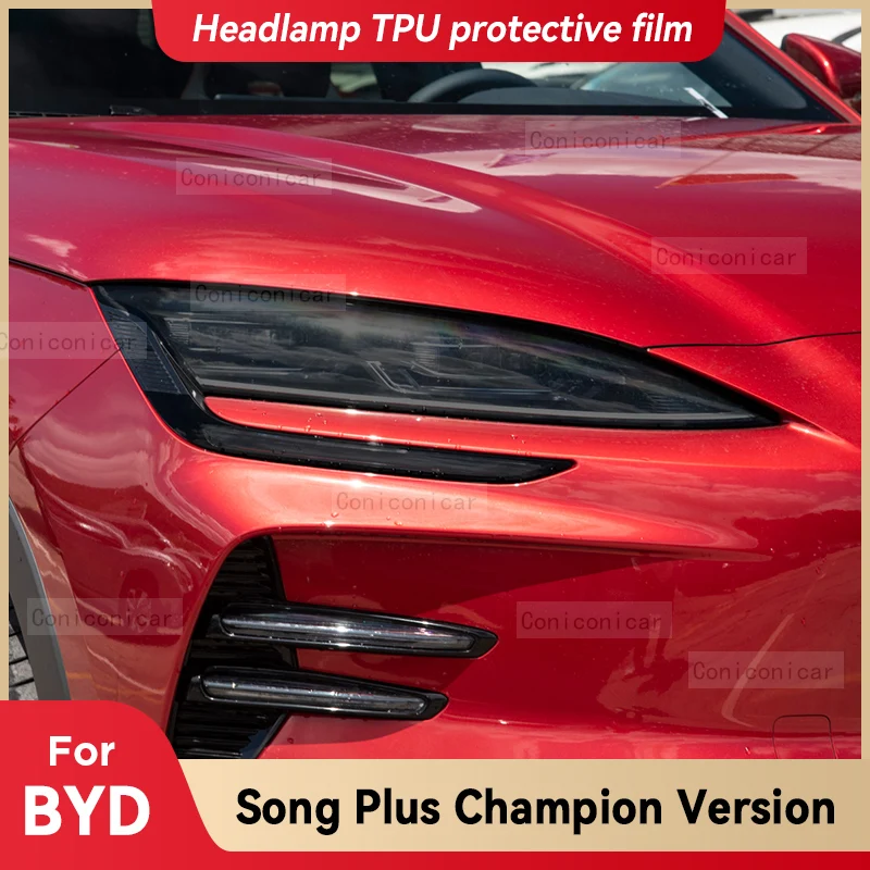 

For BYD SONG Plus Champion Version DM-i EV 2023 Car Exterior Headlight Anti-scratch TPU Protective film Anti-scratch Repair