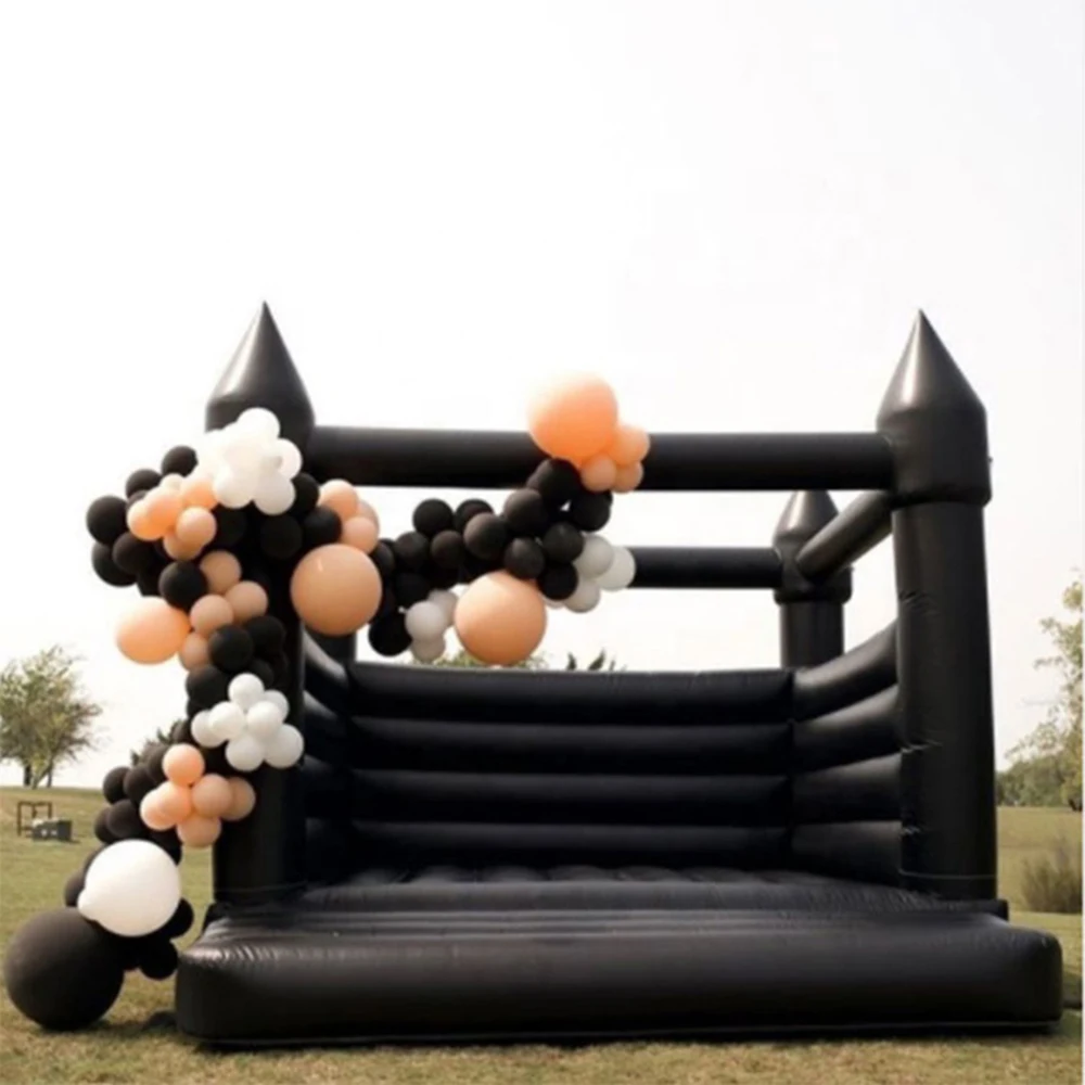 Commercial Black full PVC bounce house jumping bouncy castle inflatable jumper bouncer for sale