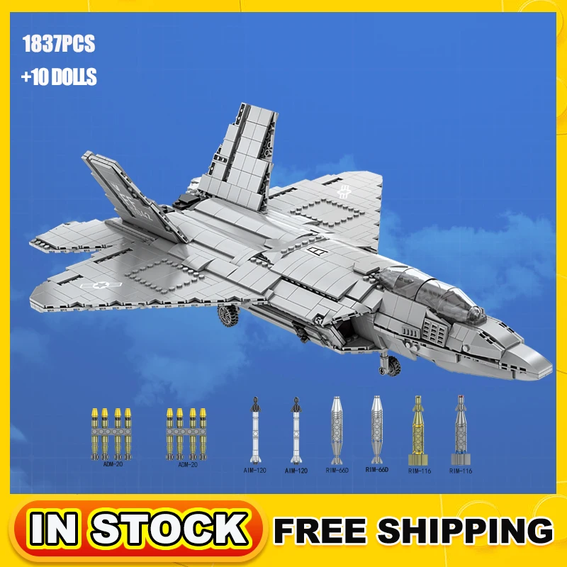 

Military Series F-22 Raptor Fighter Building Blocks WW2 Aircraft Model Air Missile Weapons Moc Bricks Plane Toys Kids