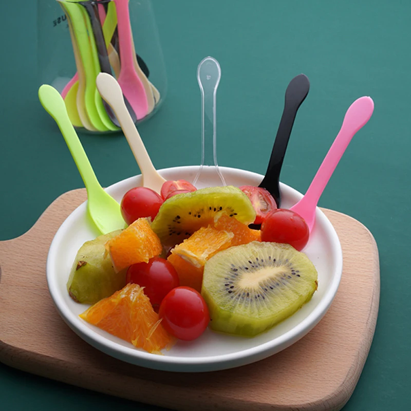 100 шт./упаковка пластиковые мини-ложки