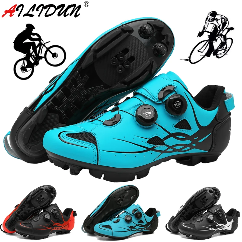 

New Flat Shoes MTB Speed Route Cycling Sneakers Men Clits Road Dirt Bike Footwear Mountain Racing Women Bicycle Spd Cleat