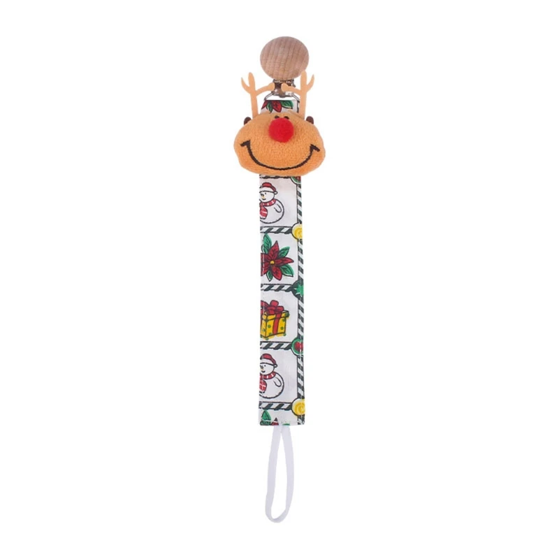 

Christmas Theme Series Elk Pacifier Clip Cotton Chain Newborn Dummy Nipple Soother Holder Baby Teething Chewing Toys