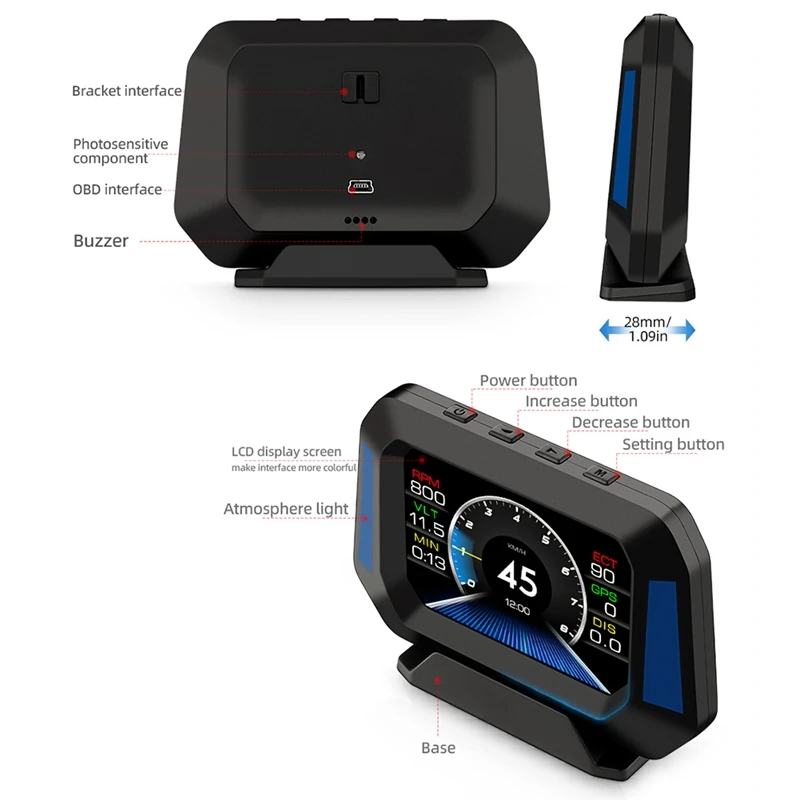 Автомобильный тестер P21 HUD GPS диагностический инструмент Приборная панель