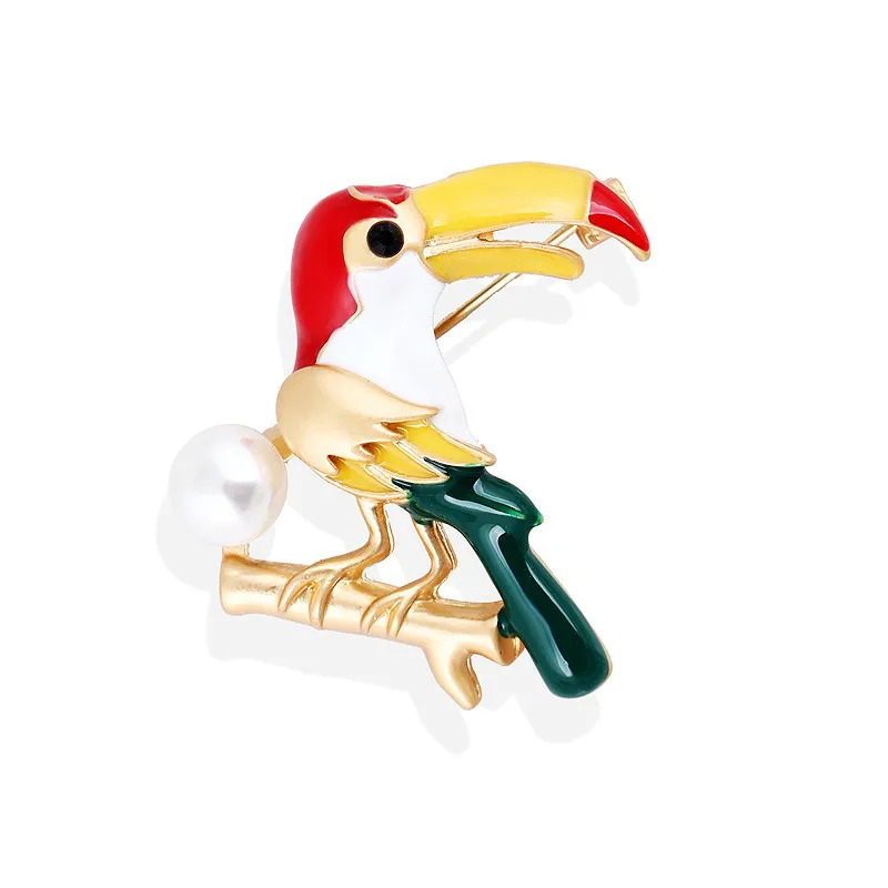 

TULX Enamel Woodpecker Brooches For Women Unisex Creative Cartoon Animal Bird Badge Casual Party Brooch Pins Gift