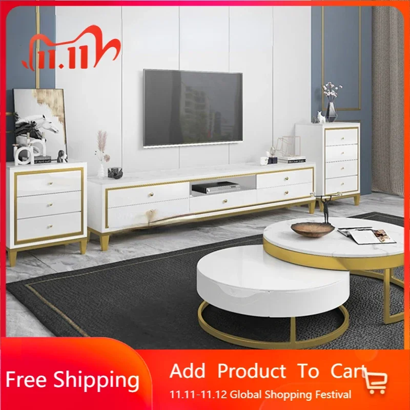 

Nordic Cabinet Coffee Table Combination Floor Cabinet Minimalist Luxury Small Apartment Living Room Floor Desk Salon Furniture