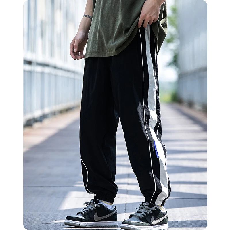 

Unisex Harajuku Hiphop Streetwear Men'S Clothes Straight Jogger Pants Loose Color Matching Versatile Trend Handsome Overalls