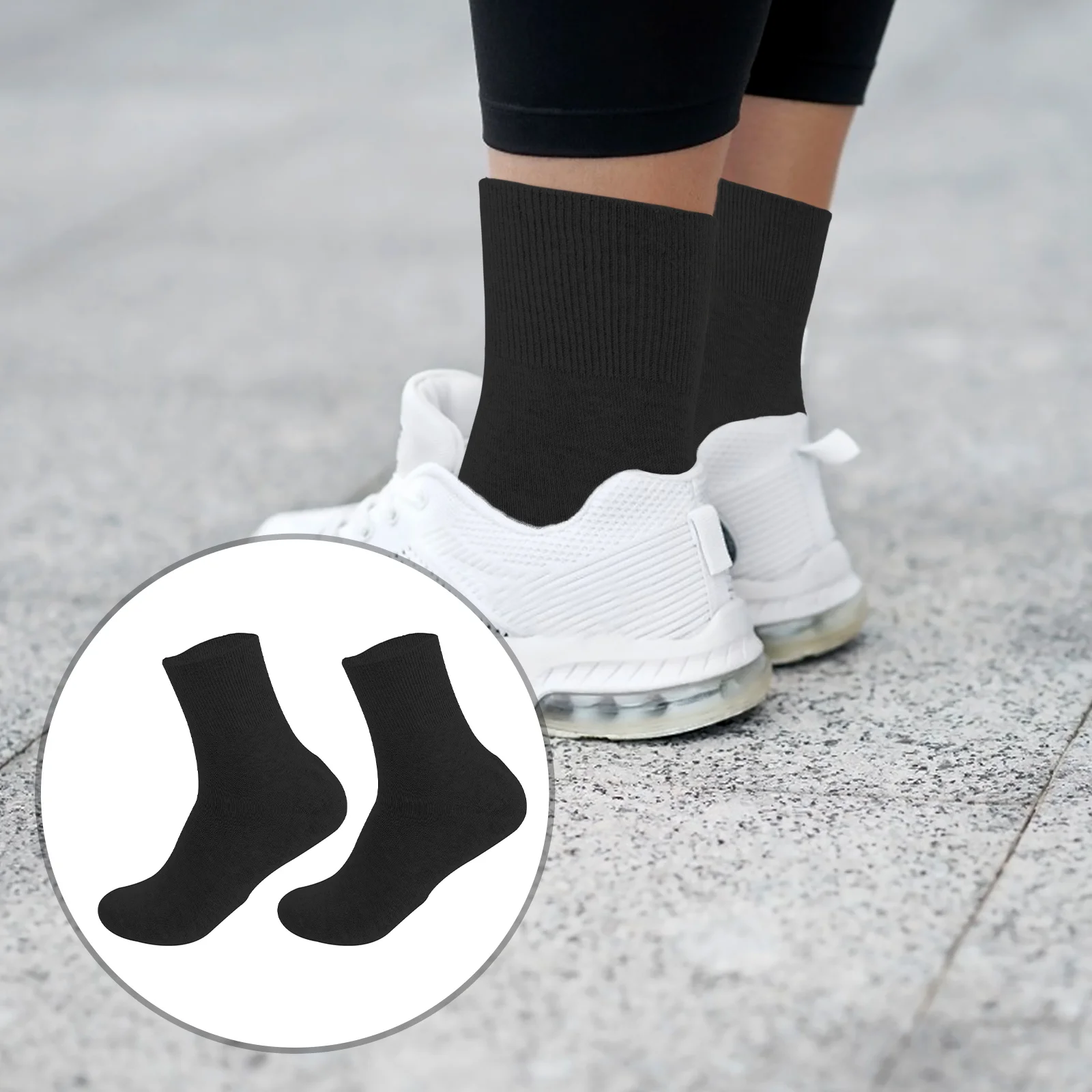 

2 Pcs Socks Men Cotton Moisturizing Moisture Absorption 40x13cm Calluses Dry Feet Black Pure Cracked Heel Repair Man