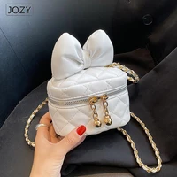 cute bow tie new mini pu leather box crossbody bags for women 2022 hit summer simple shoulder crossbody bag ladies handbags