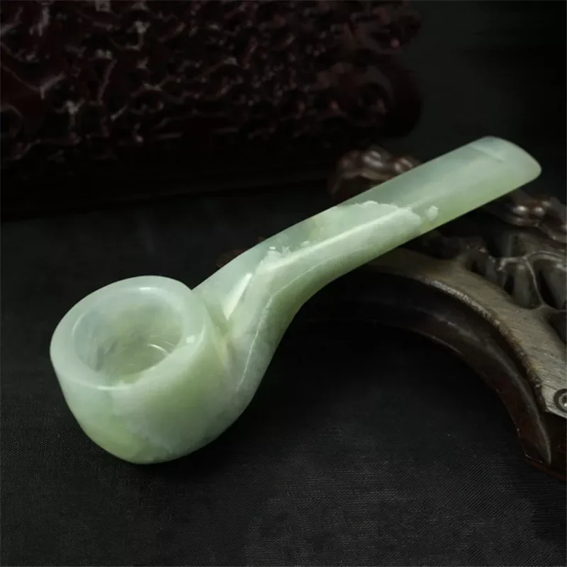 

2023NEW Arrival Jade Smoking Pipe Gloss Stone Pipe Smoking Tobacco Pipes Cigarette Holder Filter Smoke Tar Honourable Gift