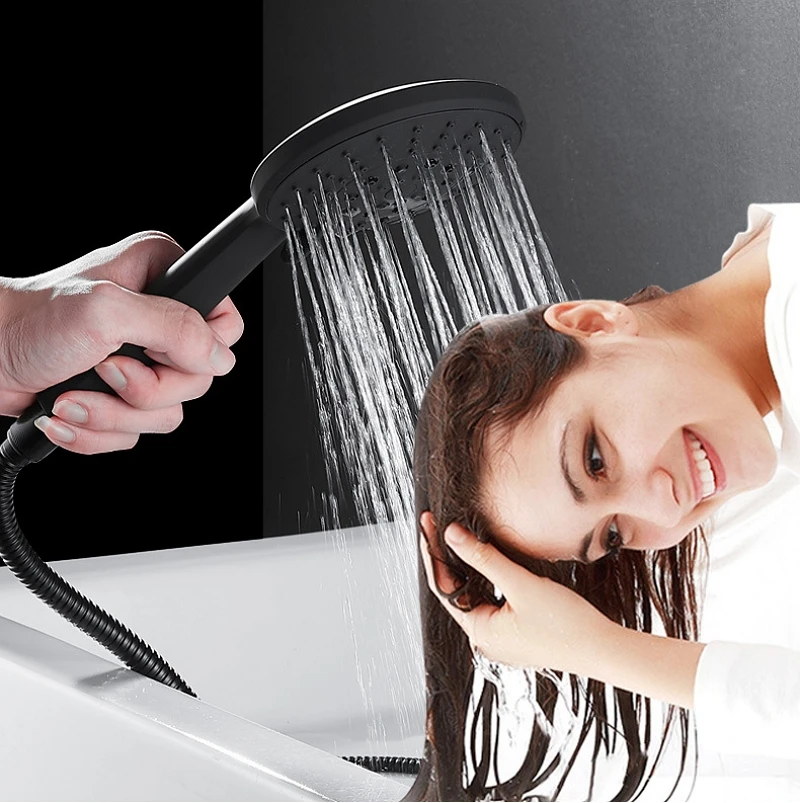 Luxury Brass Basin Faucet Set Bathroom Bathtub Shower with Handheld Head Hot And Cold Water Mixer for Hair Wash