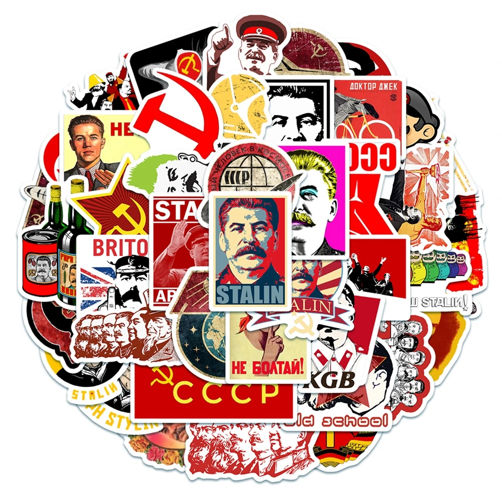 

10/50PCS Mixed Soviet Union Stalin USSR CCCP Russia Stickers Waterproof PVC Skateboard Guitar Phone Motorcycle Naklejka Graffiti