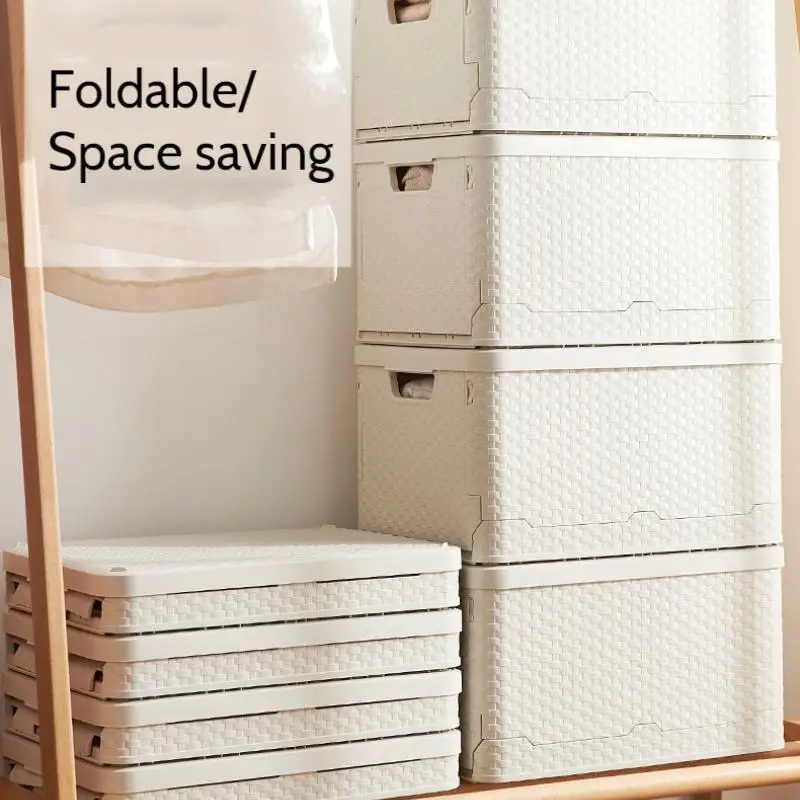 

Collapsible Storage Box Moisture-Proof Dustproof Waterproof Plastic Book Box Student Home Wardrobe Clothing Storage Box
