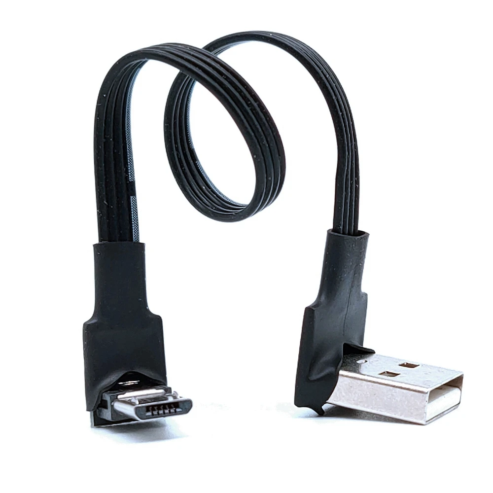 

10CM 20CM 30CM 50CM Super Flat Flexible Up & Down & Left & Right Angled 90 Degree USB Micro USB Male to USB Male Data Cable