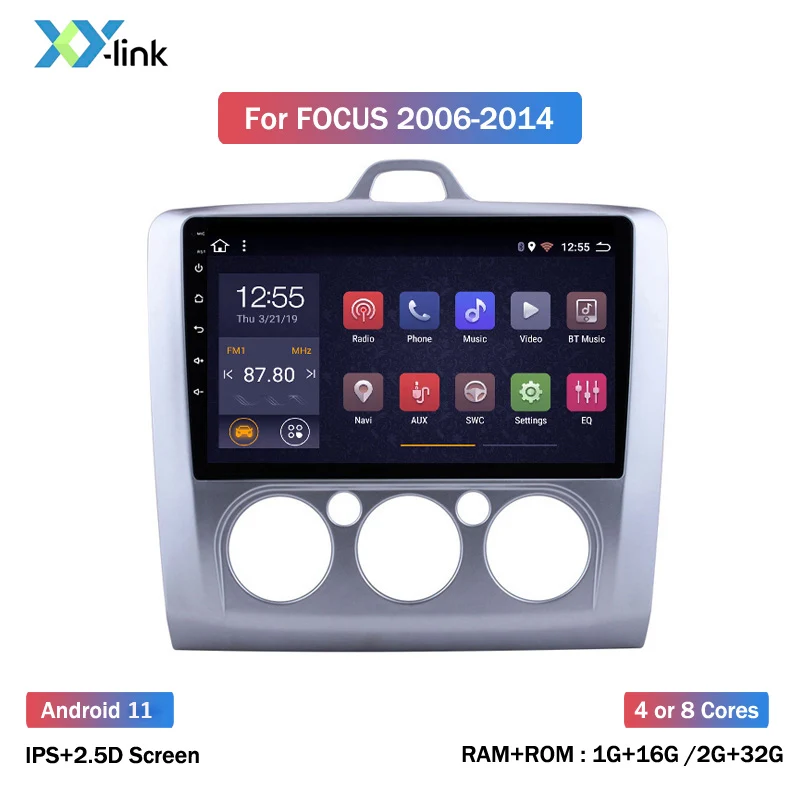 

9 Inch Android 11 Car Radio Dvd For Ford Focus EXI MT 2 3 Mk2 2004 2005 2006 2007 -2011 GPS Multimedia Player Stereo