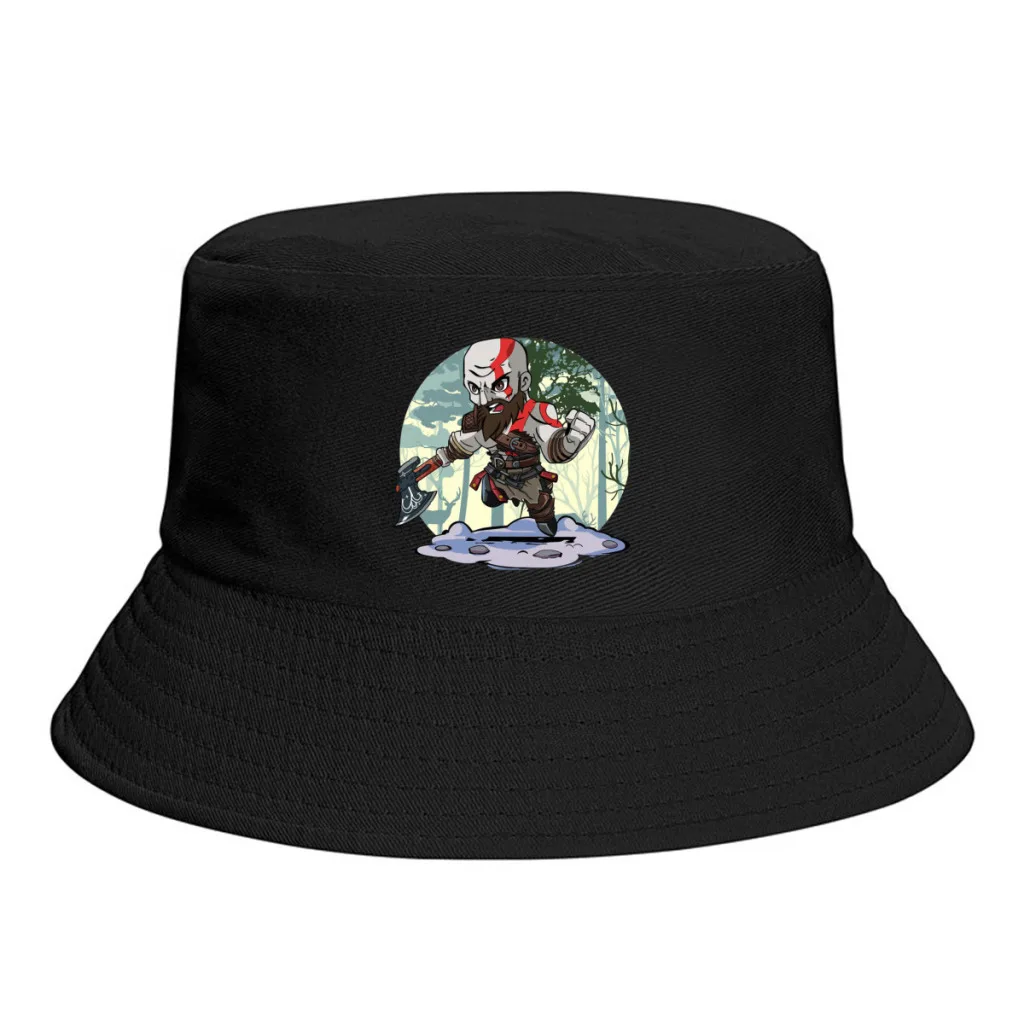 

Summer Dark Forest Bucket Hat for Unisex God Of War Betrayal Chains of Olympus Kratos Travel Foldable Bob Fishing Fisherman Hats