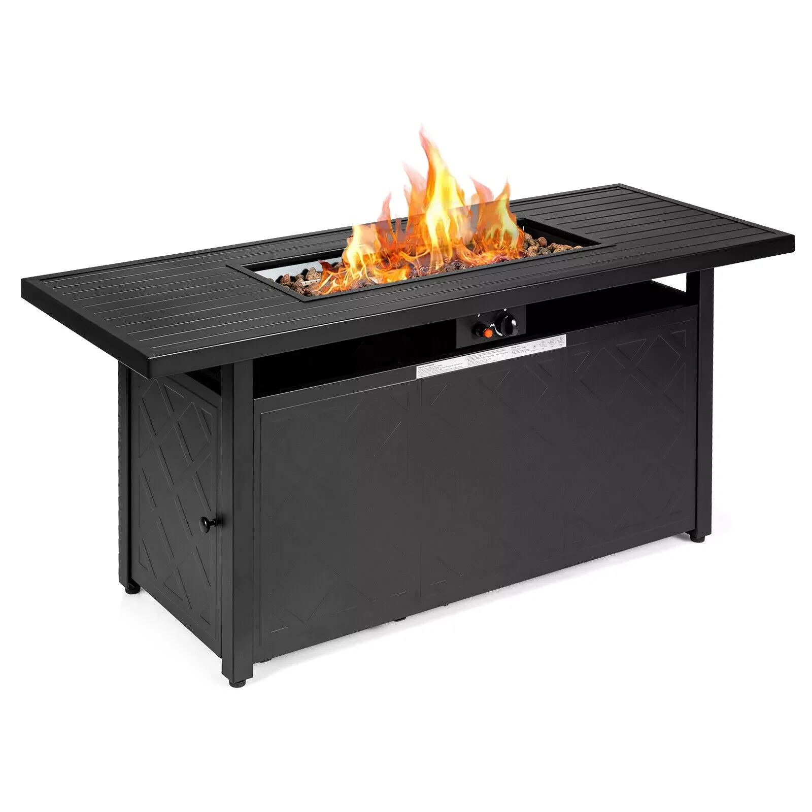 

57" Rectangular Propane Gas Fire Pit 50,000 Btu Heater Outdoor Table