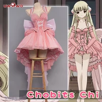 pre sale uwowo animemanga chobits chi lolita pink bow clamp cosplay costume pink bow clamp chii cosplay costume