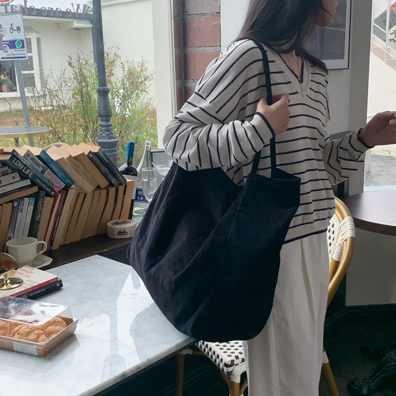 Корейская версия сумки из промытой вельветовой ткани серии Wenyi Sen большая