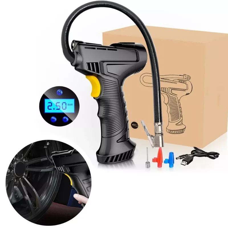 Car Air Pump Compressor Portable Automotive Motorcycle Bicycle Cordless Tire Inflator Rechargeable Air Compressor W91F