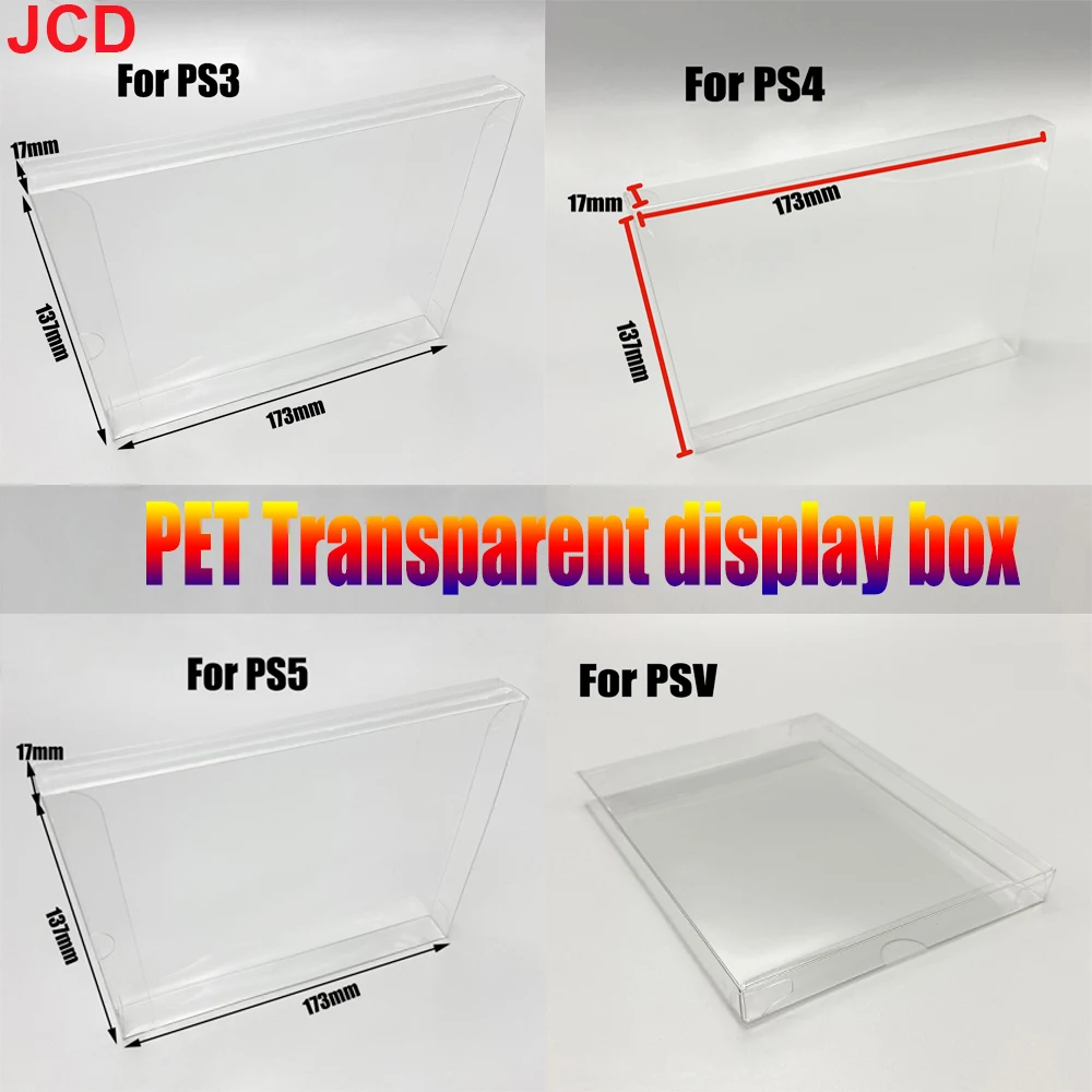 JCD 1pcs Clear transparent box For PS2 PS3 PS4 PS5 PSV Game Disc Horizon 2 Collection Display storage Box PET Protector