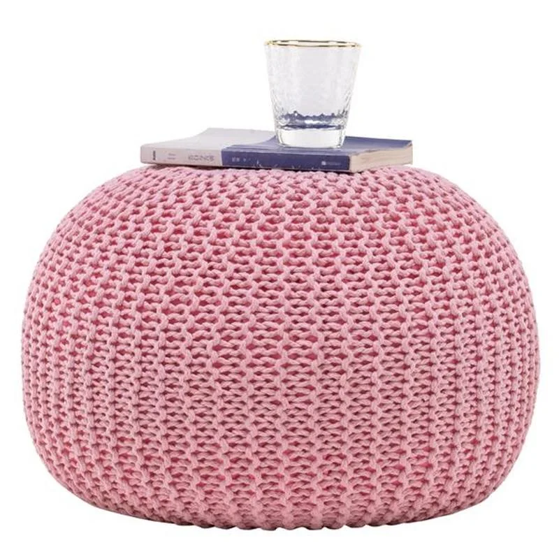 

New Creative Hand-woven Sofa Pedal Futon Pink [50*50*35cm]
