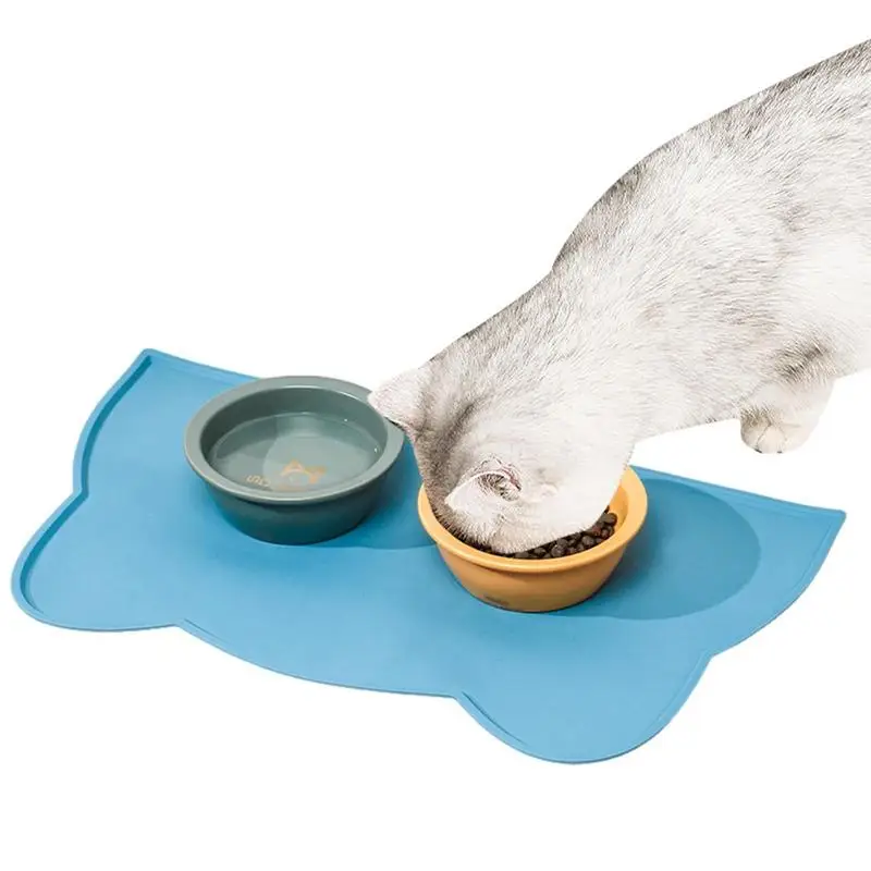 

Cat Food Mat Non-Slip Pet Bowl Mats Placemat Waterproof Nonslip Pet Placemat Bowl Tray To Stop Food Spills And Water Messes Out