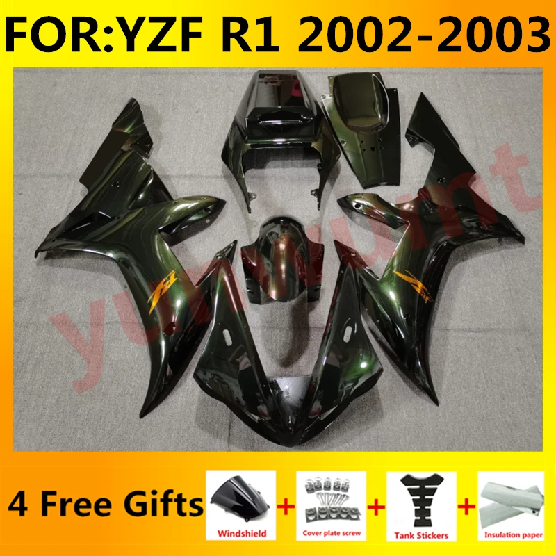 

NEW ABS Motorcycle Injection mold full Fairing Kit fit For YZF R1 2002 2003 YFZ-R1 02 03 Bodywork Fairings kits set green