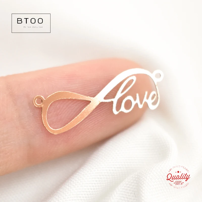 14-каратное золото с наполнителем Бесконечная любовь двойным отверстием золотые