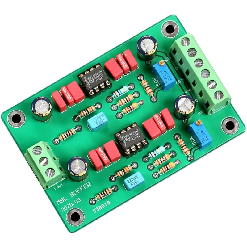 

MBL6010D Pre-amplifier Board NE5534*2 Op Two-channel buffer board DC 15V T1485