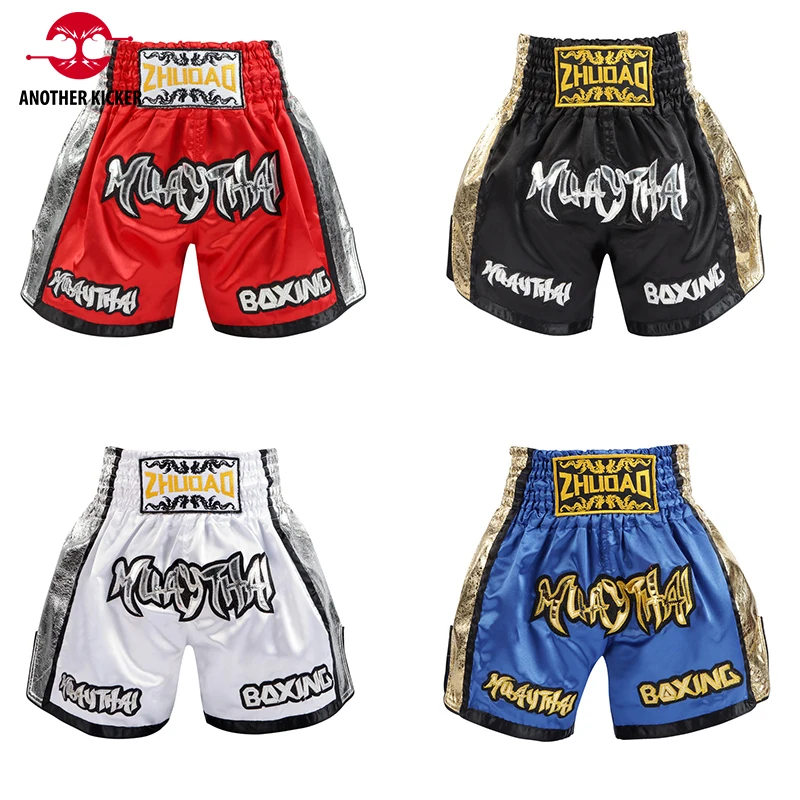 

Thai Boxing Shorts Embroidery Muay Thai Pants Men Women Kids Boy Girl Kickboxing Shorts Gym Sanda MMA Fighting Grappling Clothes