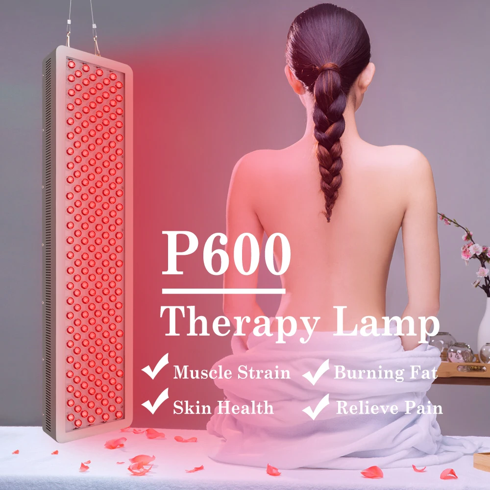 Full Body Red Light Therapy Lamp 600W Beauty Lamp Anti Aging Near Infrared 660nm 850nm Grow Light For Indoor Flower Bloom