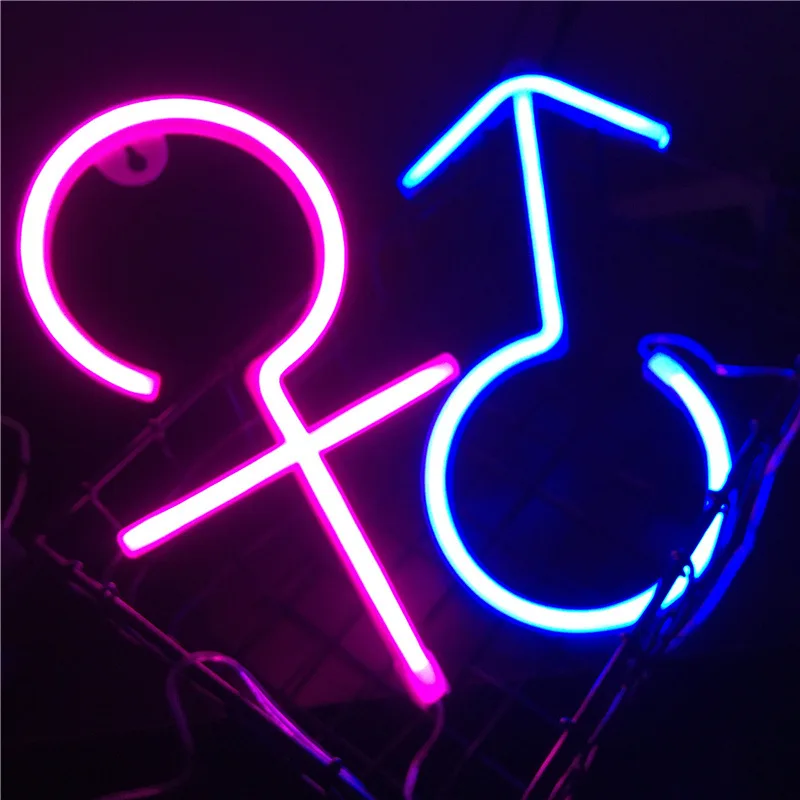 

LED Neon New Sign Show Boy and Girl Sign Neon Lamp for Wall Room Bedroom Bathroom Decor Neon Light for Holiday Party Decoration