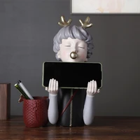 bubble girl resin home decoration statue cute fashion sculpture pen holder phone holder art ornament figurines gifts for wife