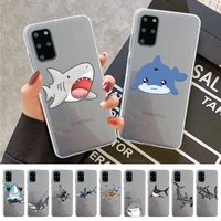 cute shark pattern phone case for samsung a 10 20 30 50s 70 51 52 71 4g 12 31 21 31 s 20 21 plus ultra