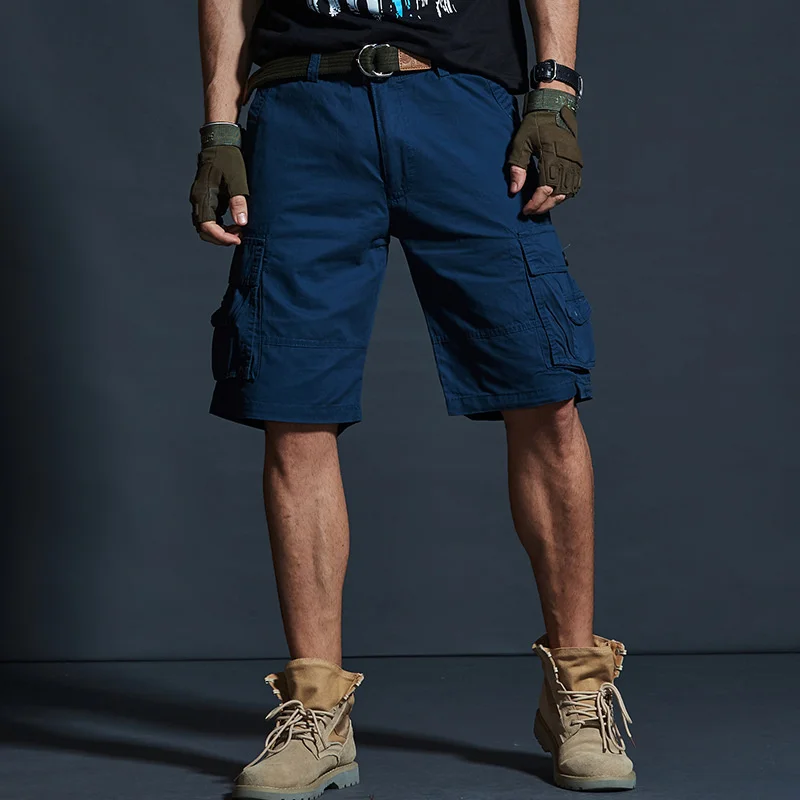 

9 Color Summer Multi-pocket Cargo Shorts Men Loose Straight Cotton Casual Sports Short Trousers Outdoor Army Fan Tactical Shorts